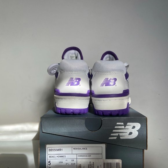 NEW BALANCE 550 BB550WR1 PURPLE WHITE BRAND NEW SIZE 5 US MENS - Picture 2 of 7